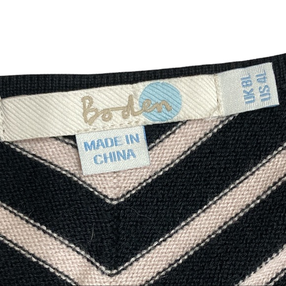 Boden Amelia Striped Fit & Flare Skater Wool Blend Knit Dress Women Sz 4L UK 8L - Picture 8 of 9